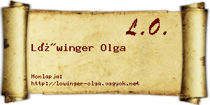 Lőwinger Olga névjegykártya