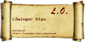 Lőwinger Olga névjegykártya